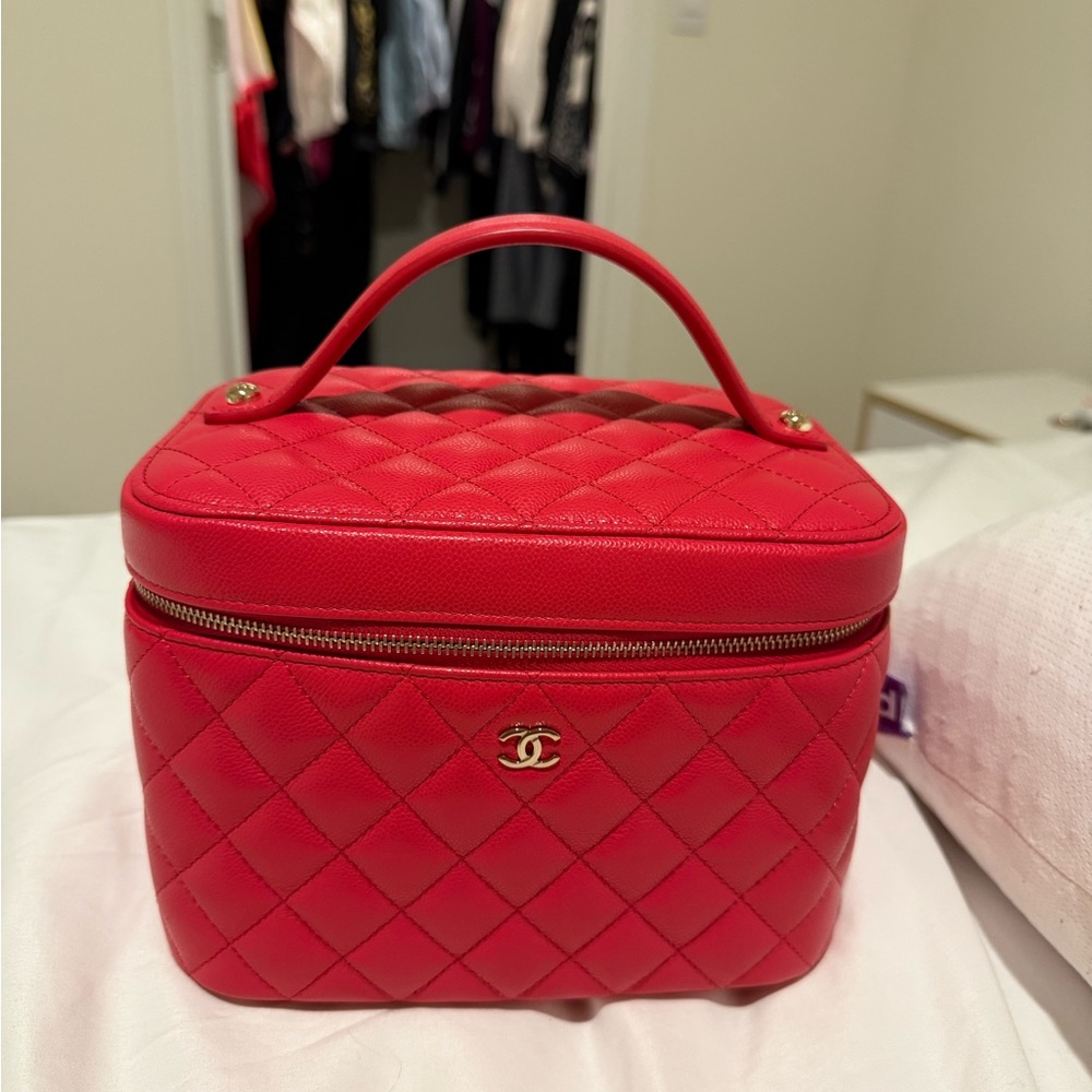 chanel large vanity comes with original receipt dust bag box and bag